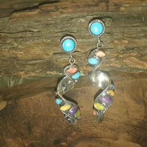 COPY - KINGMAN/MULTI TURQUOISE STERLING EARRINGS